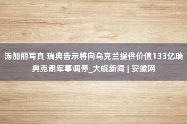 汤加丽写真 瑞典告示将向乌克兰提供价值133亿瑞典克朗军事调停_大皖新闻 | 安徽网