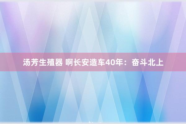 汤芳生殖器 啊长安造车40年：奋斗北上