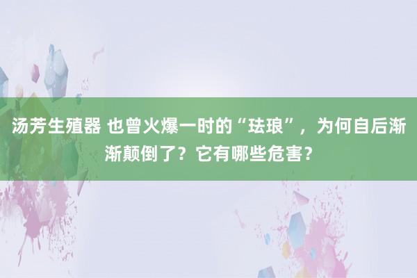 汤芳生殖器 也曾火爆一时的“珐琅”，为何自后渐渐颠倒了？它有哪些危害？