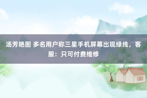 汤芳艳图 多名用户称三星手机屏幕出现绿线，客服：只可付费维修