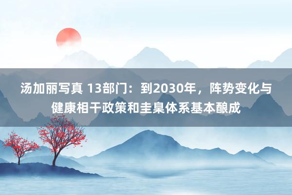 汤加丽写真 13部门：到2030年，阵势变化与健康相干政策和圭臬体系基本酿成