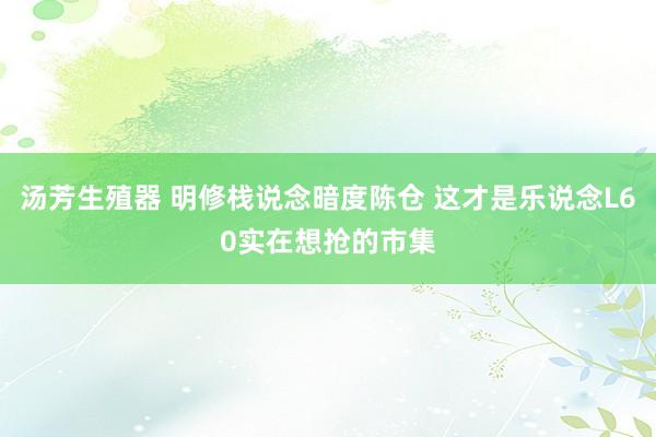 汤芳生殖器 明修栈说念暗度陈仓 这才是乐说念L60实在想抢的市集