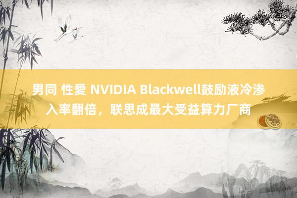 男同 性愛 NVIDIA Blackwell鼓励液冷渗入率翻倍，联思成最大受益算力厂商