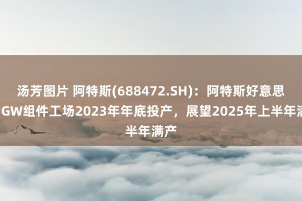 汤芳图片 阿特斯(688472.SH)：阿特斯好意思国5GW组件工场2023年年底投产，展望2025年上半年满产