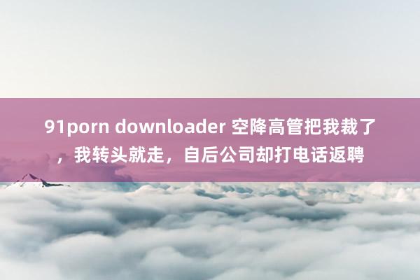 91porn downloader 空降高管把我裁了，我转头就走，自后公司却打电话返聘