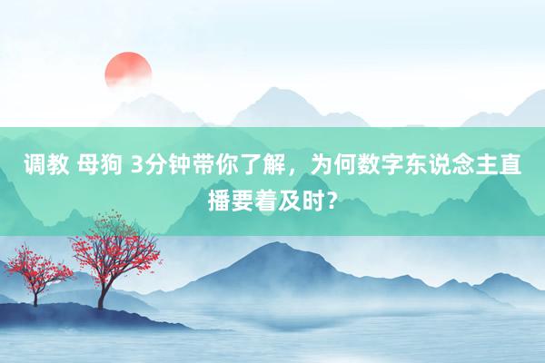 调教 母狗 3分钟带你了解，为何数字东说念主直播要着及时？