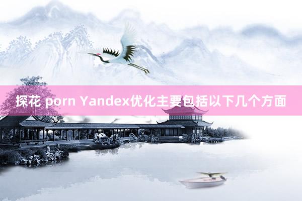 探花 porn Yandex优化主要包括以下几个方面