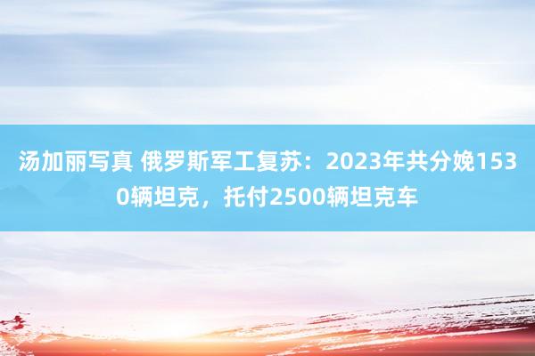 汤加丽写真 俄罗斯军工复苏：2023年共分娩1530辆坦克，托付2500辆坦克车