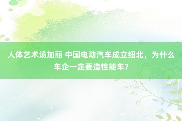 人体艺术汤加丽 中国电动汽车成立纽北，为什么车企一定要造性能车？