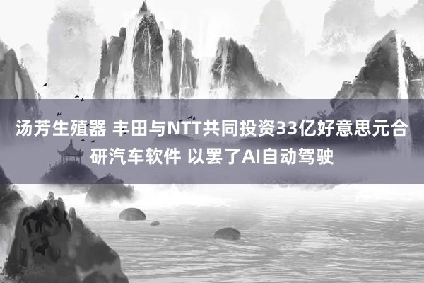 汤芳生殖器 丰田与NTT共同投资33亿好意思元合研汽车软件 以罢了AI自动驾驶