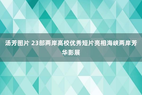 汤芳图片 23部两岸高校优秀短片亮相海峡两岸芳华影展