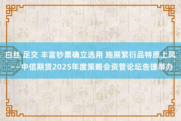 白丝 足交 丰富钞票确立选用 施展繁衍品特质上风 ——中信期货2025年度策略会资管论坛告捷举办