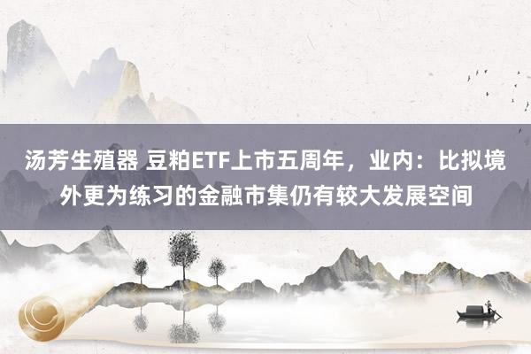 汤芳生殖器 豆粕ETF上市五周年，业内：比拟境外更为练习的金融市集仍有较大发展空间