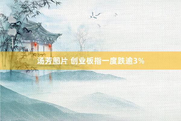 汤芳图片 创业板指一度跌逾3%